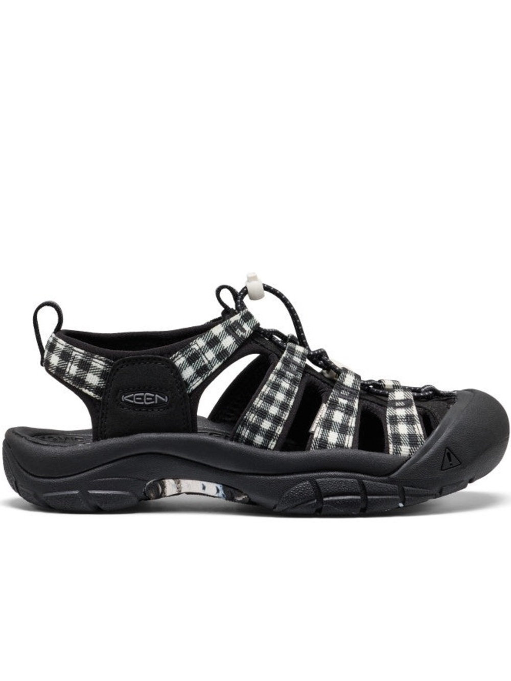 KEEN Men's Black & White Plaid Closed-Toe Sport Sandal